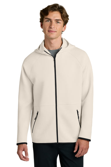 Sport-Tek ST840 Mens Phenom Full Zip Hooded Sweatshrt Hoodie w/ Pockets Ecru Model Front
