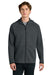 Sport-Tek ST840 Mens Phenom Full Zip Hooded Sweatshrt Hoodie w/ Pockets Iron Grey Model Front