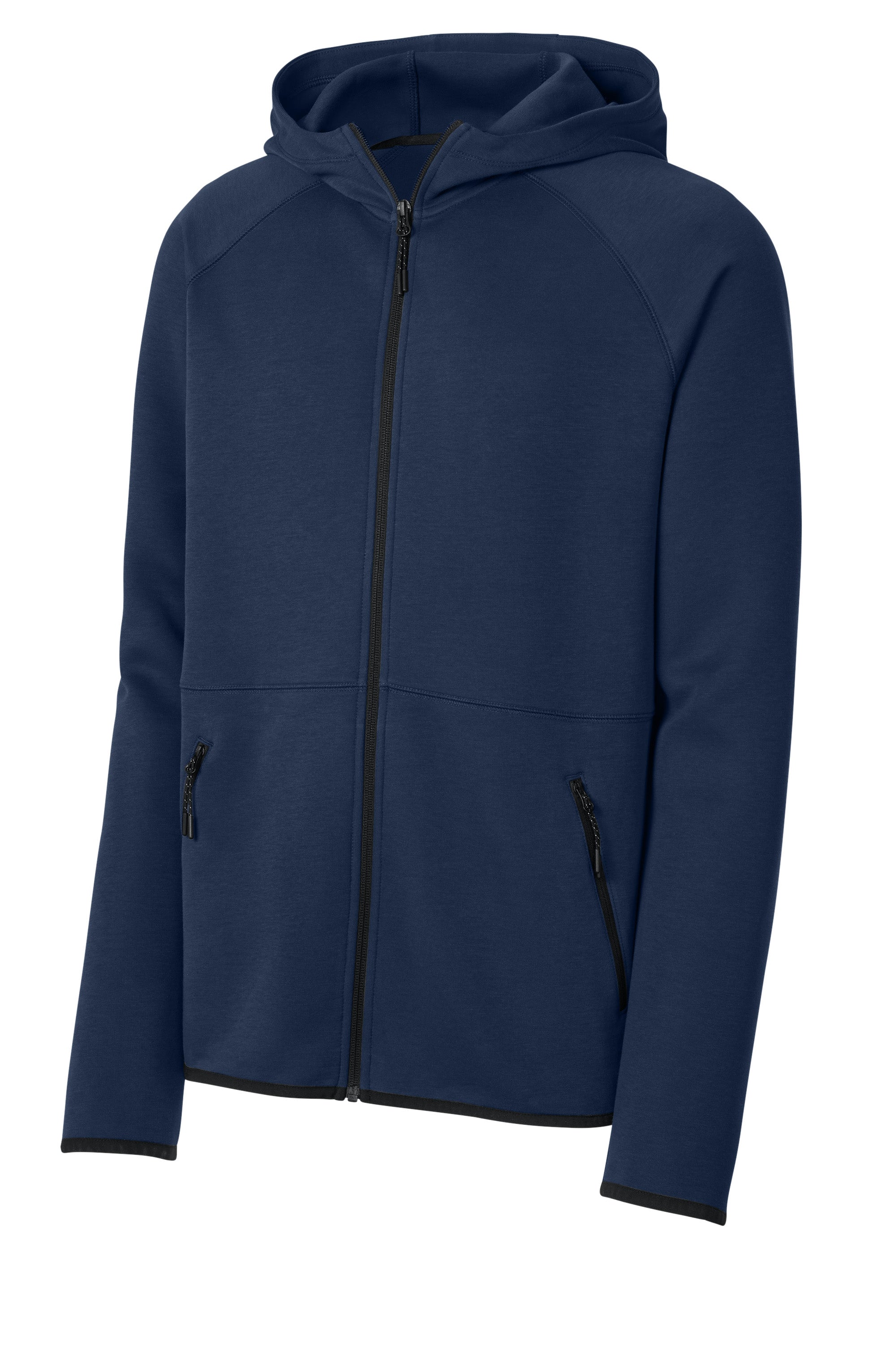 Sport-Tek ST840 Mens Phenom Full Zip Hooded Sweatshrt Hoodie w/ Pockets True Navy Blue Form Front