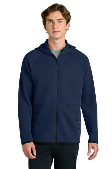 Sport-Tek ST840 Mens Phenom Full Zip Hooded Sweatshrt Hoodie w/ Pockets True Navy Blue Model Front