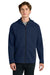 Sport-Tek ST840 Mens Phenom Full Zip Hooded Sweatshrt Hoodie w/ Pockets True Navy Blue Model Front