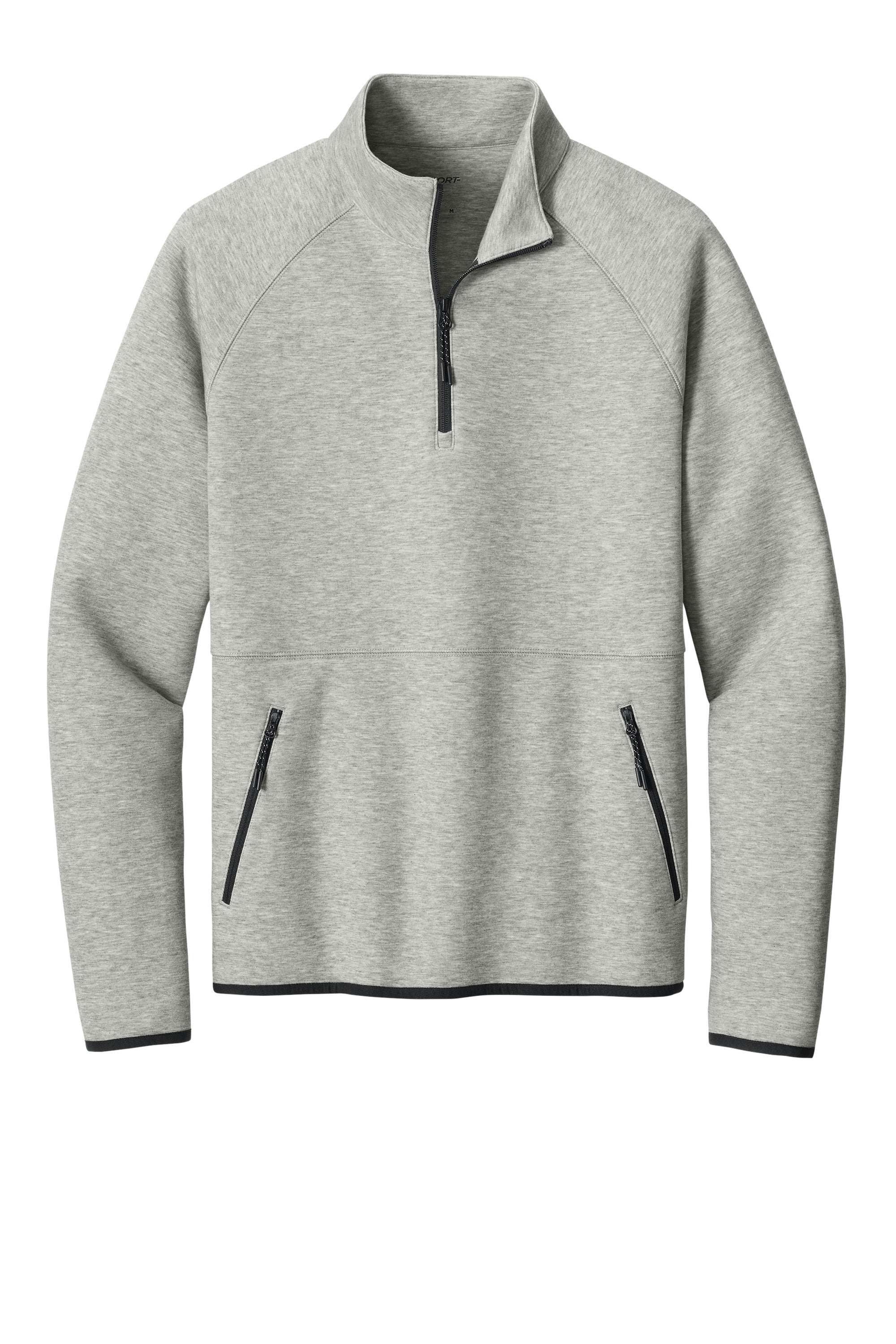 Sport-Tek ST841 Mens Phenom 1/4 Zip Sweatshirt w/ Pockets Heather Grey Flat Front