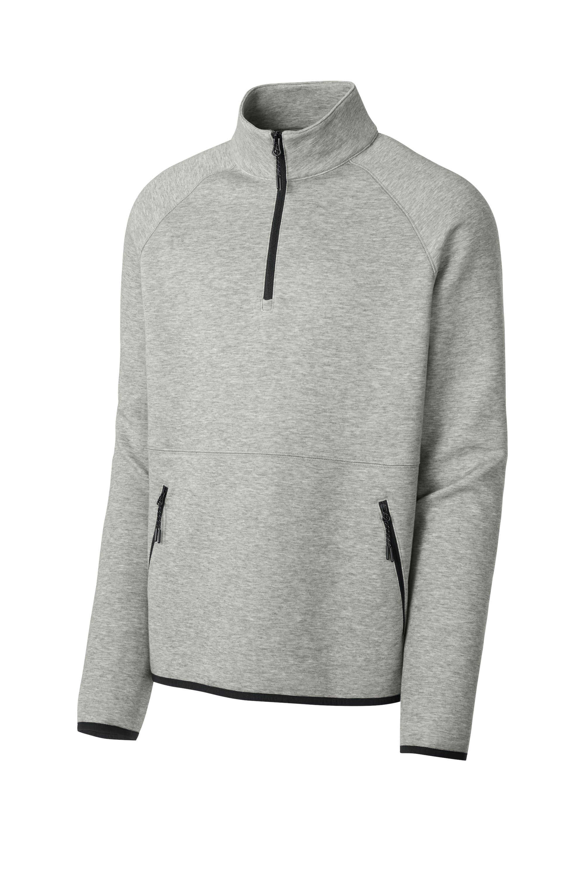 Sport-Tek ST841 Mens Phenom 1/4 Zip Sweatshirt w/ Pockets Heather Grey Form Front