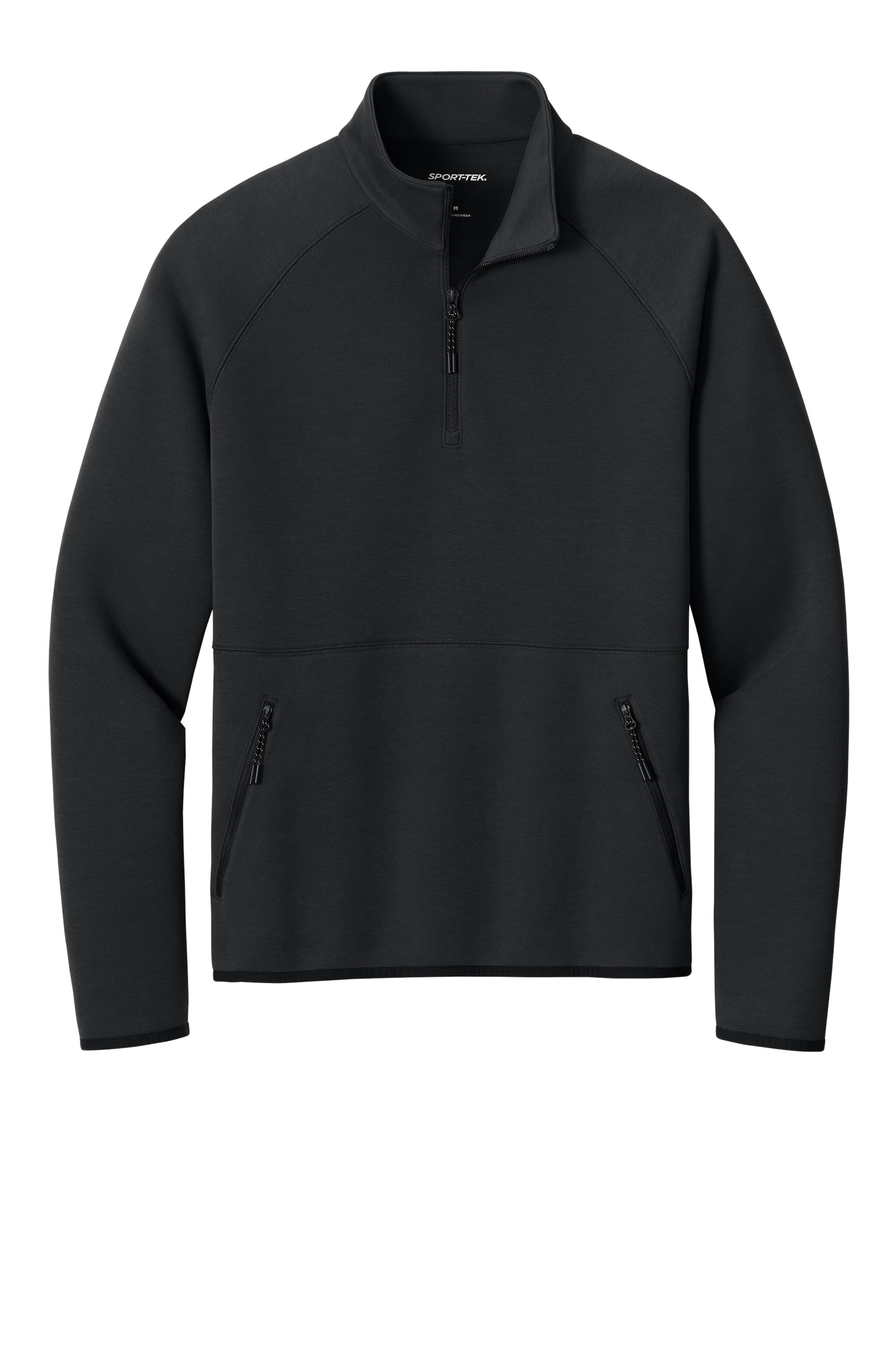 Sport-Tek ST841 Mens Phenom 1/4 Zip Sweatshirt w/ Pockets Black Flat Front