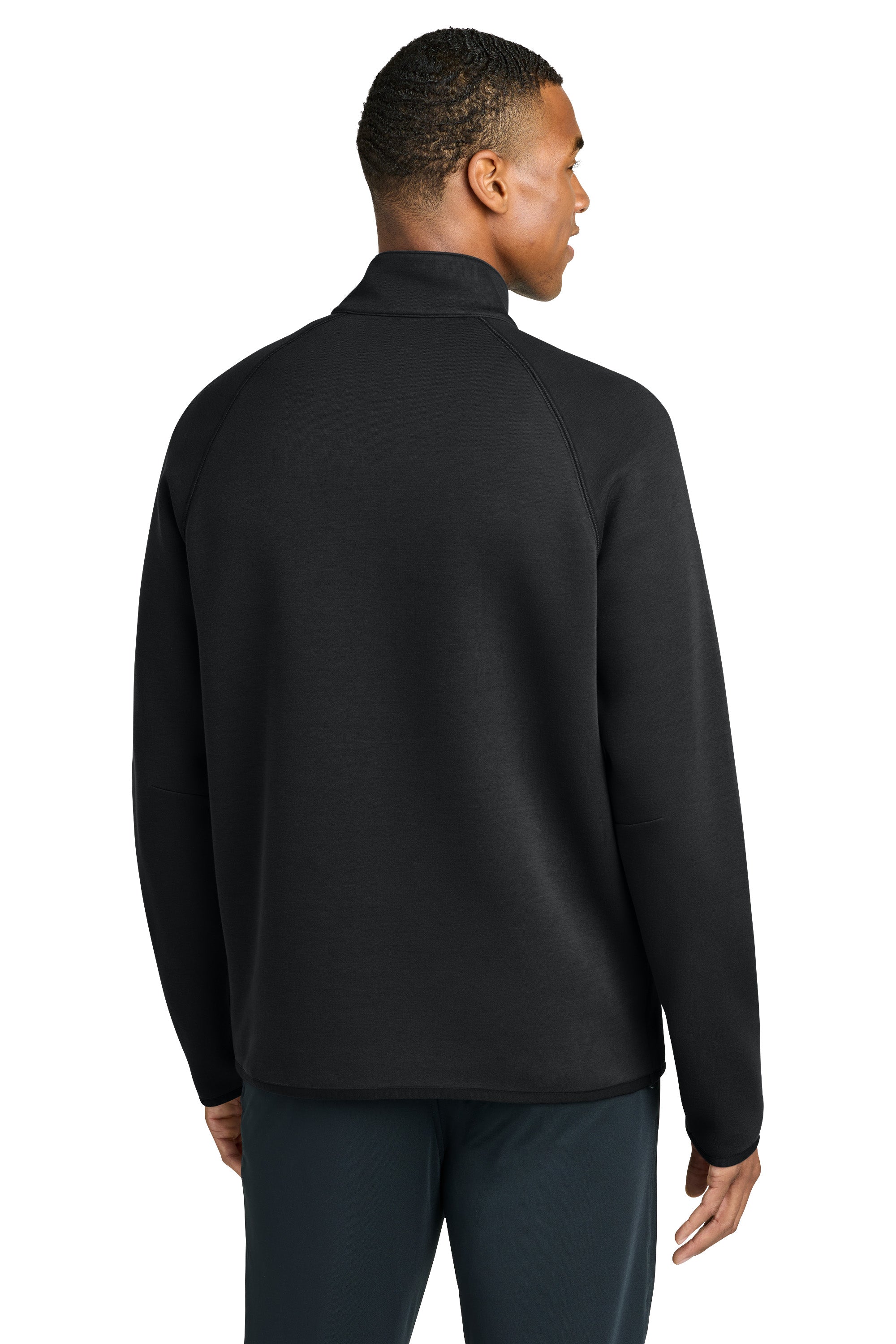 Sport-Tek ST841 Mens Phenom 1/4 Zip Sweatshirt w/ Pockets Black Model Back