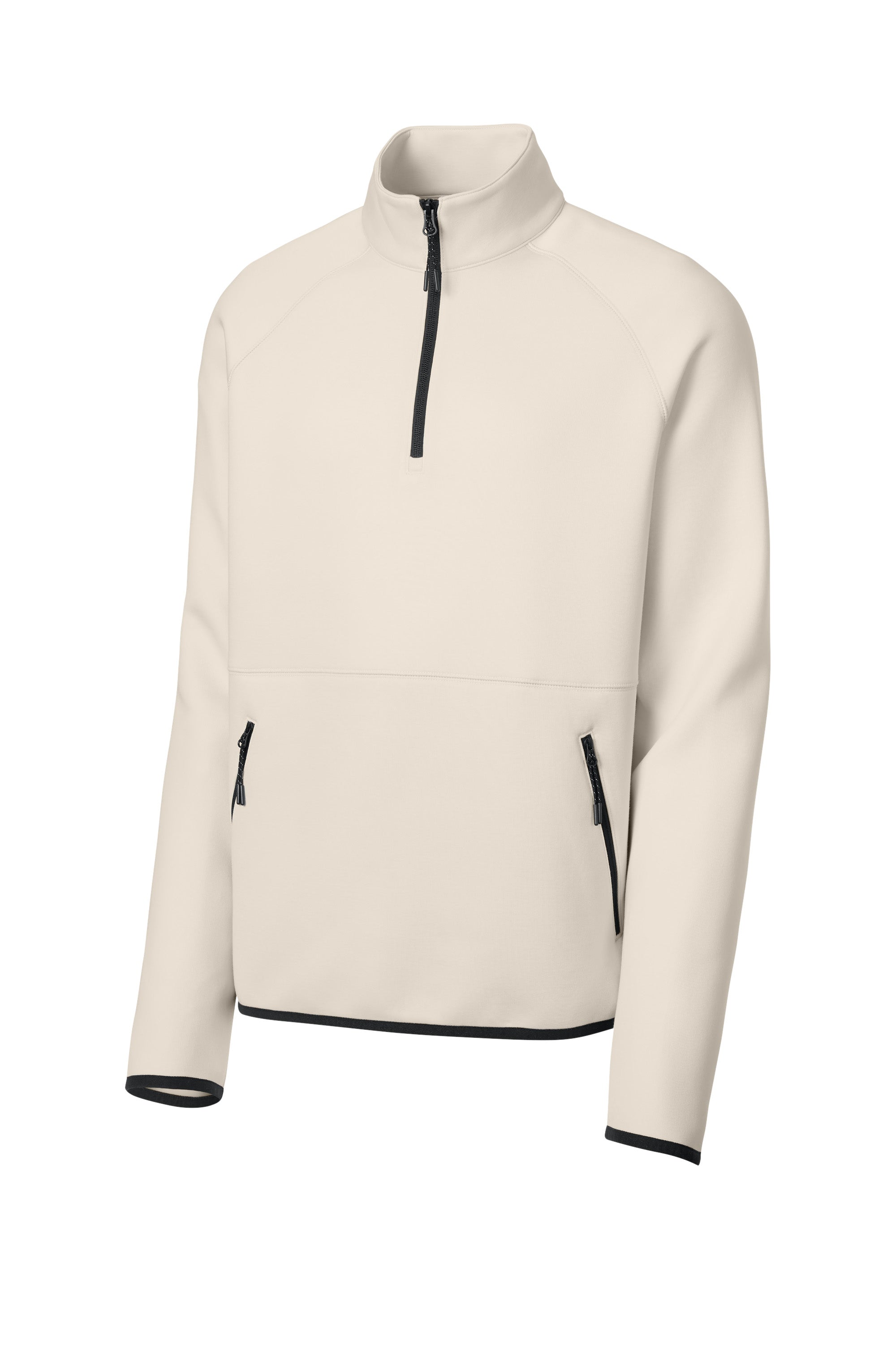 Sport-Tek ST841 Mens Phenom 1/4 Zip Sweatshirt w/ Pockets Ecru Form Front