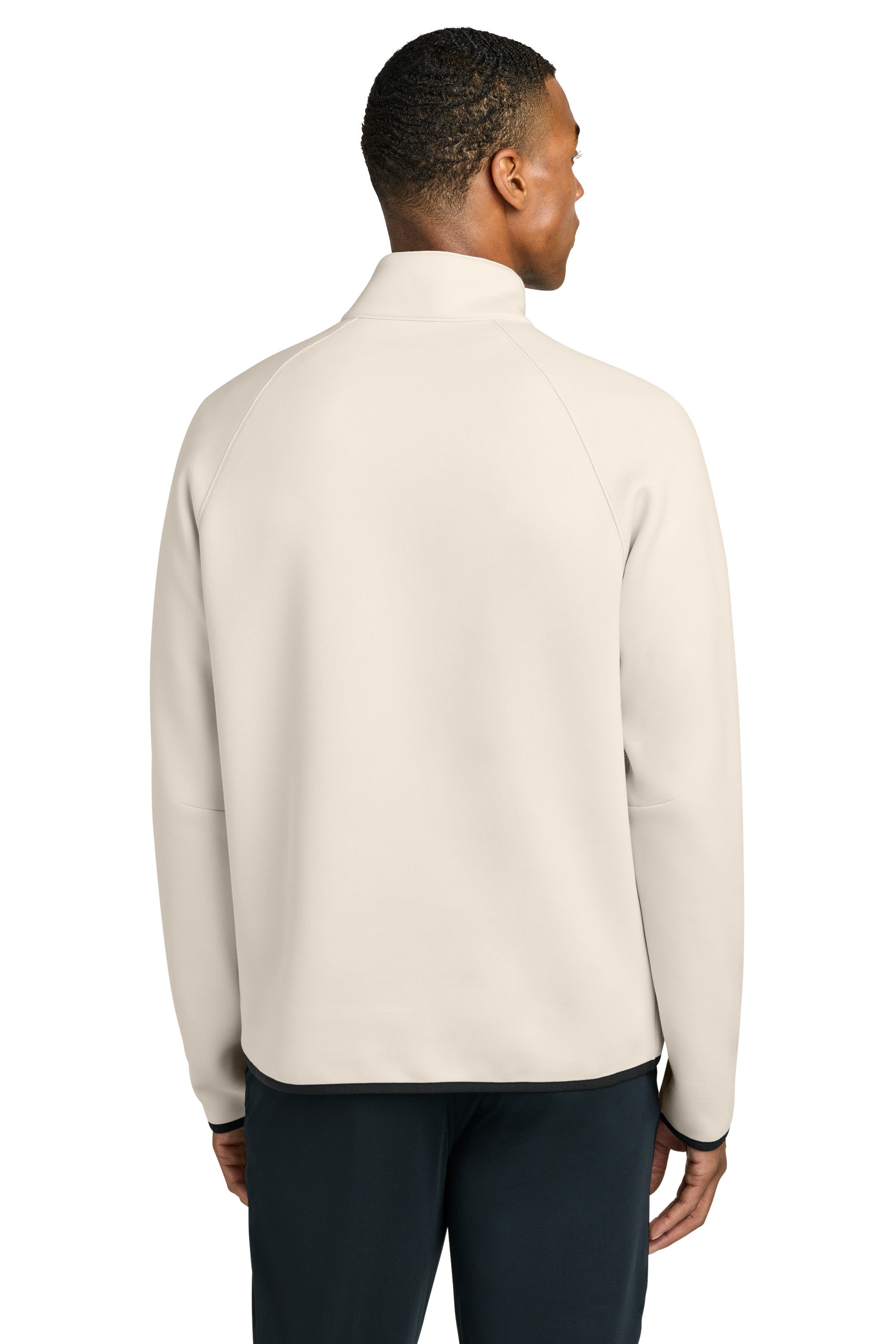 Sport-Tek ST841 Mens Phenom 1/4 Zip Sweatshirt w/ Pockets Ecru Model Back