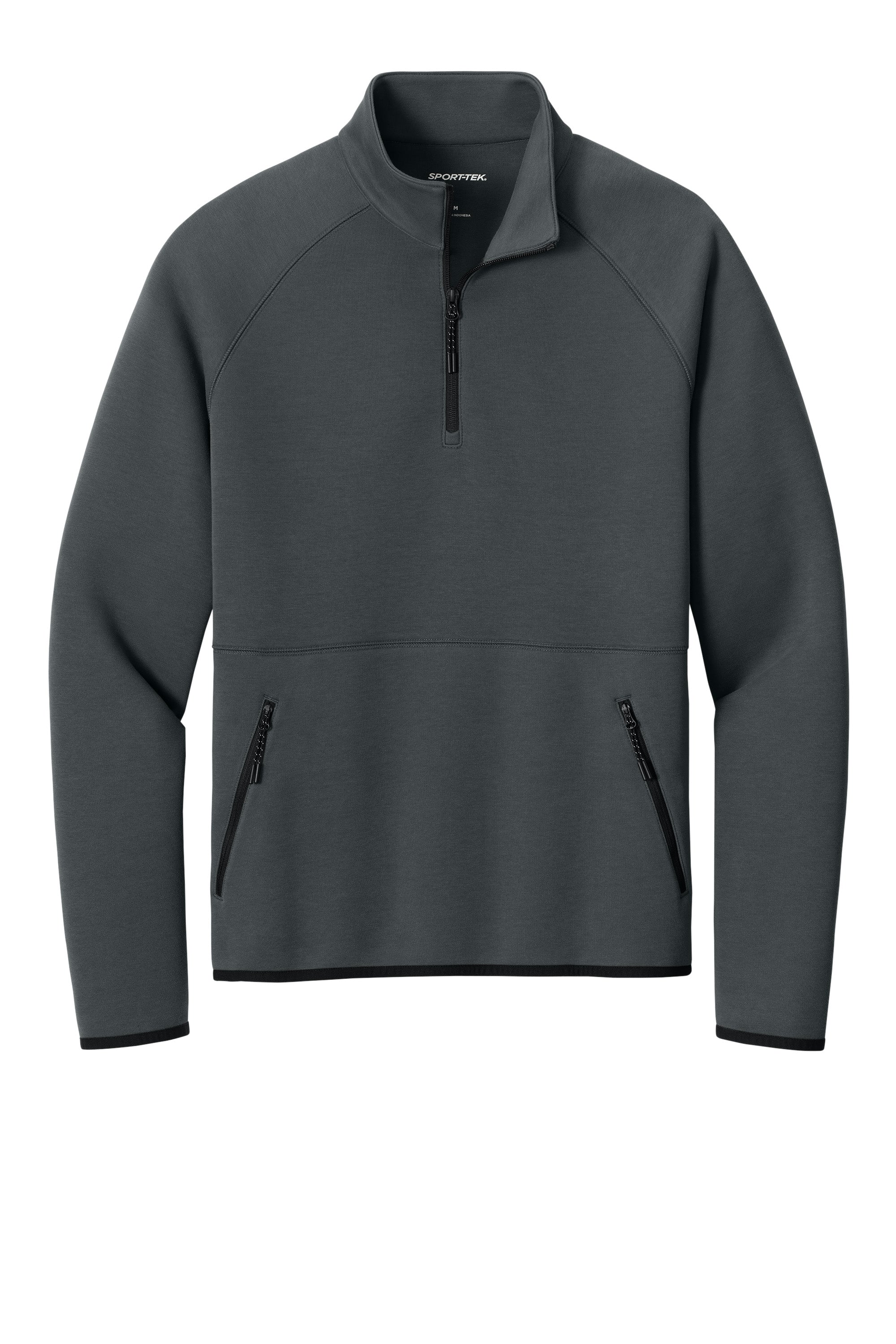 Sport-Tek ST841 Mens Phenom 1/4 Zip Sweatshirt w/ Pockets Iron Grey Flat Front