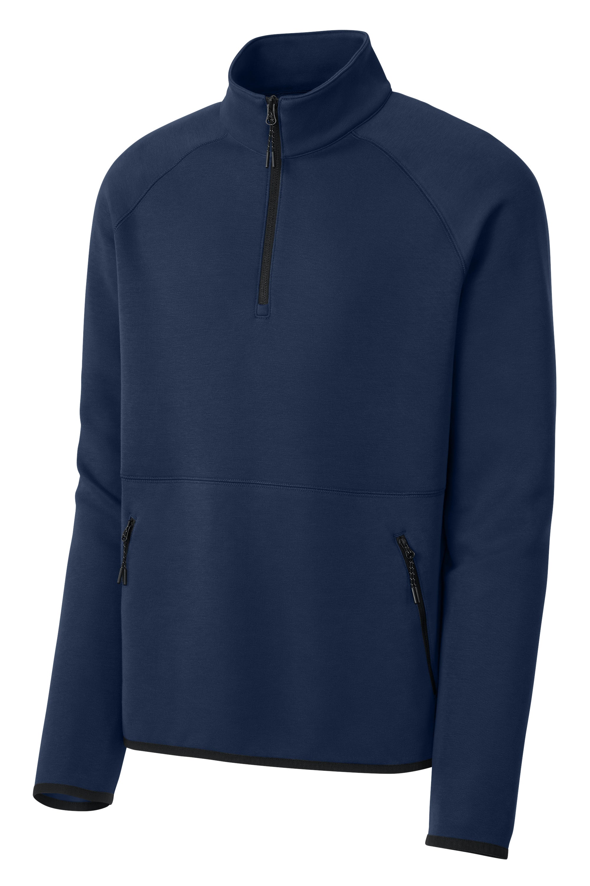 Sport-Tek ST841 Mens Phenom 1/4 Zip Sweatshirt w/ Pockets True Navy Blue Form Front