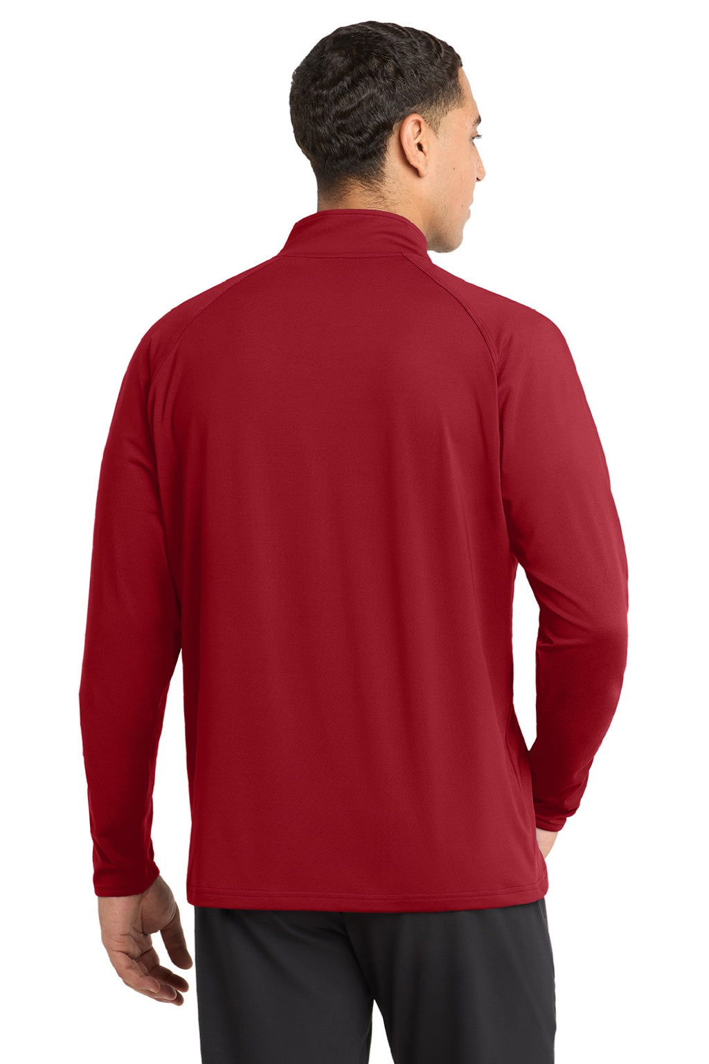 Sport-Tek ST850/TST850 Mens Sport-Wick Moisture Wicking 1/4 Zip Sweatshirt Deep Red Model Back