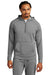 Sport-Tek ST856 Mens Sport-Wick Moisture Wicking 1/4 Zip Hooded Sweatshirt Hoodie w/ Pouch Pocket Heather Charcoal Grey Model Front