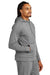 Sport-Tek ST856 Mens Sport-Wick Moisture Wicking 1/4 Zip Hooded Sweatshirt Hoodie w/ Pouch Pocket Heather Charcoal Grey Model Side