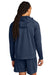 Sport-Tek ST856 Mens Sport-Wick Moisture Wicking 1/4 Zip Hooded Sweatshirt Hoodie w/ Pouch Pocket True Navy Blue Model Back