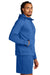 Sport-Tek ST856 Mens Sport-Wick Moisture Wicking 1/4 Zip Hooded Sweatshirt Hoodie w/ Pouch Pocket True Royal Blue Model Side