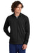 Sport-Tek ST857 Mens Sport-Wick Moisture Wicking Full Zip Cadet Jacket Black Model Front