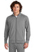 Sport-Tek ST857 Mens Sport-Wick Moisture Wicking Full Zip Cadet Jacket Heather Charcoal Grey Model Front