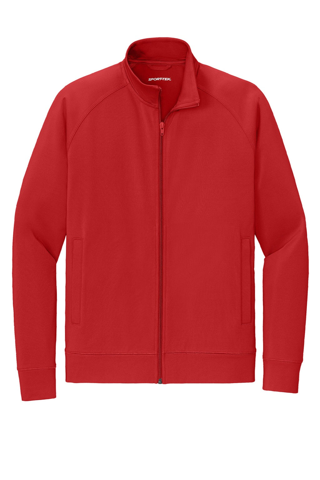 Sport-Tek ST857 Mens Sport-Wick Moisture Wicking Full Zip Cadet Jacket Deep Red Flat Front