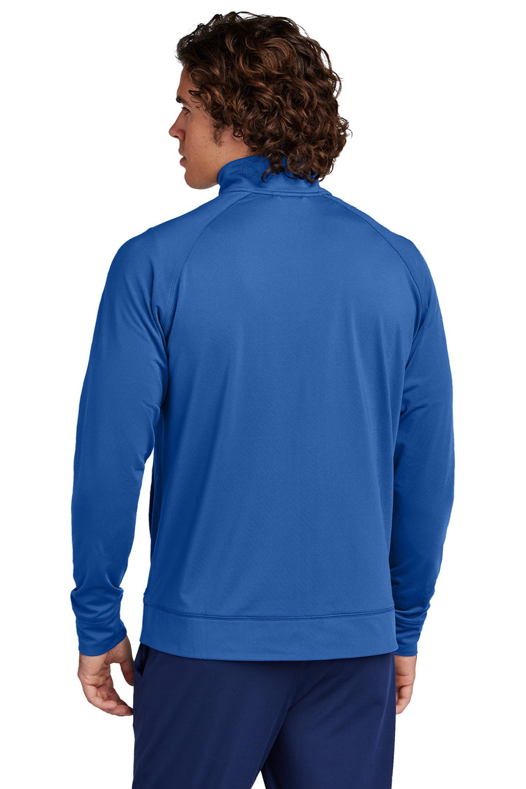 Sport-Tek ST857 Mens Sport-Wick Moisture Wicking Full Zip Cadet Jacket True Royal Blue Model Back