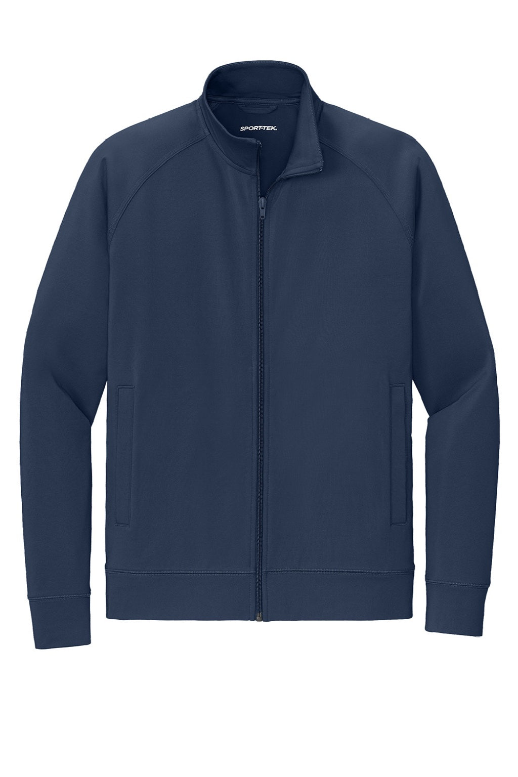 Sport-Tek ST857 Mens Sport-Wick Moisture Wicking Full Zip Cadet Jacket True Navy Blue Flat Front