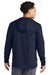 Sport-Tek ST870 Mens Circuit Full Zip Hooded Sweatshirt Hoodie w/ Pockets True Navy Blue Model Back