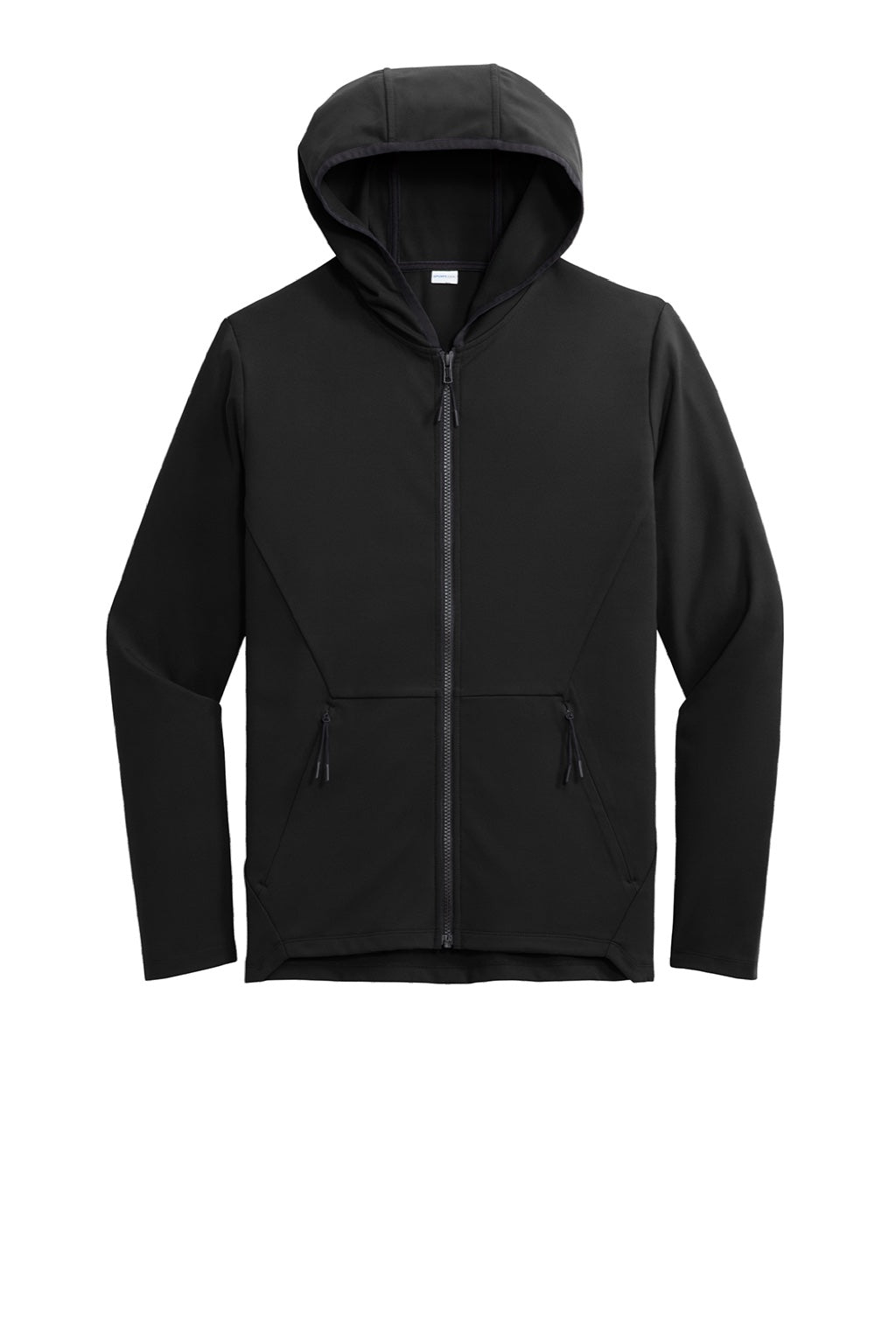 Sport-Tek ST870 Mens Circuit Full Zip Hooded Sweatshirt Hoodie w/ Pockets Deep Black Flat Front