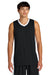 Sport-Tek ST900 Mens Rival Basketball Moisture Wicking Reversible Jersey Tank Top Black/White Model Front
