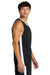 Sport-Tek ST900 Mens Rival Basketball Moisture Wicking Reversible Jersey Tank Top Black/White Model Side
