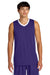 Sport-Tek ST900 Mens Rival Basketball Moisture Wicking Reversible Jersey Tank Top Purple/White Model Front