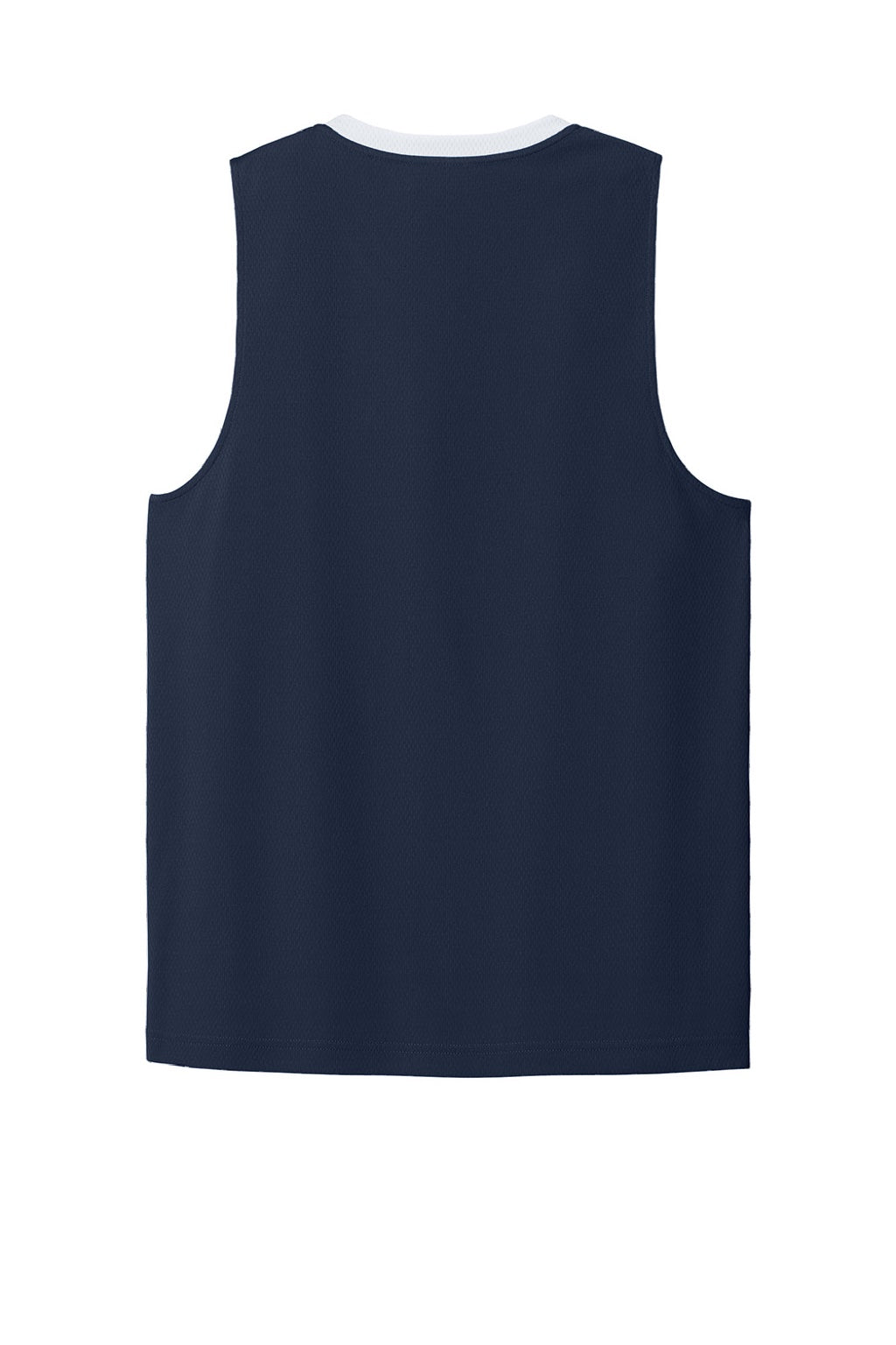 Sport-Tek ST900 Mens Rival Basketball Moisture Wicking Reversible Jersey Tank Top True Navy Blue/White Flat Back