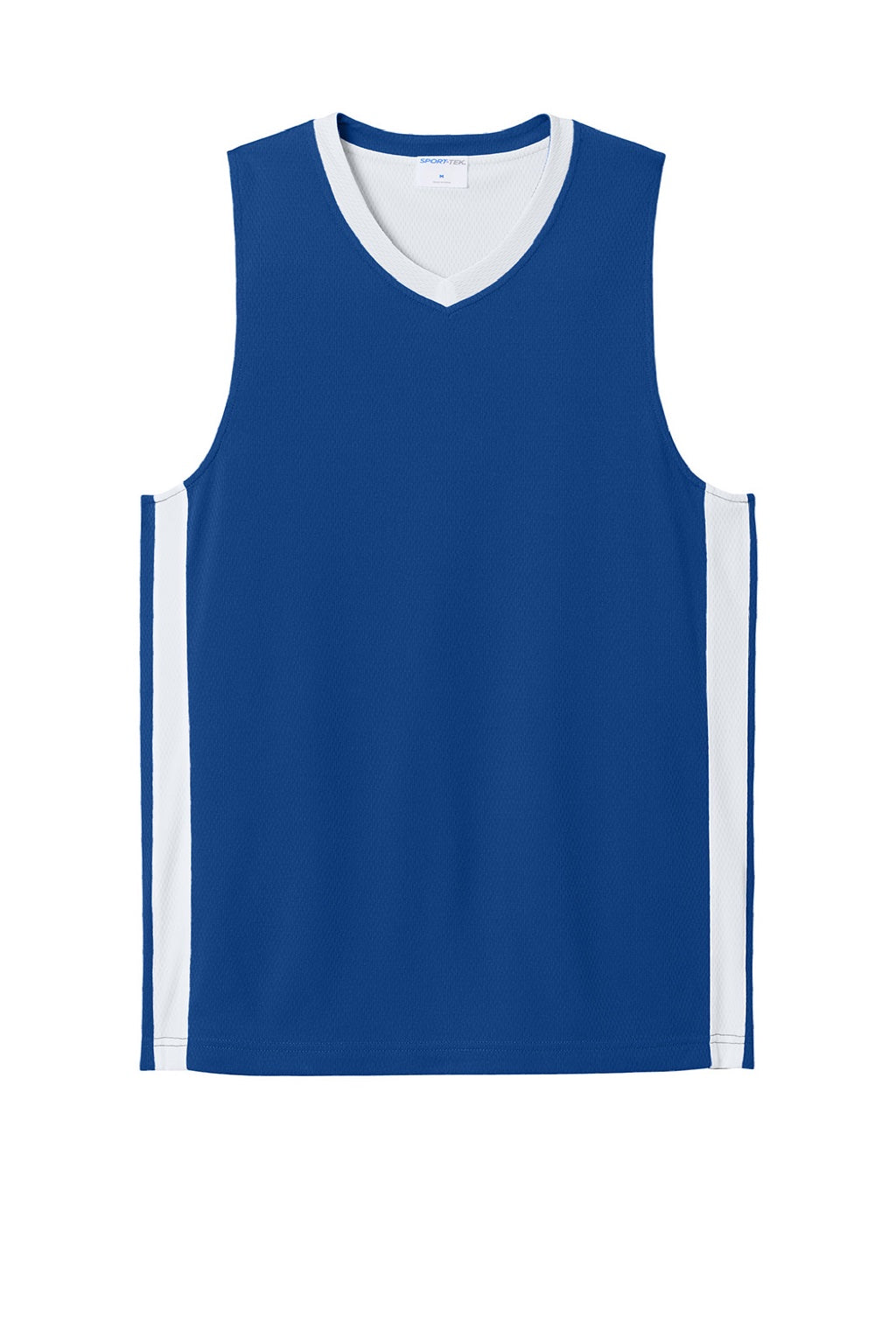 Sport-Tek ST900 Mens Rival Basketball Moisture Wicking Reversible Jersey Tank Top True Royal Blue/White Flat Front