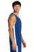 Sport-Tek ST900 Mens Rival Basketball Moisture Wicking Reversible Jersey Tank Top True Royal Blue/White Model Side