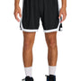 Sport-Tek Mens Rival Moisture Wicking Basketball Shorts - Black/White