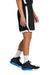 Sport-Tek ST901 Mens Rival Moisture Wicking Basketball Shorts Black/White Model Side