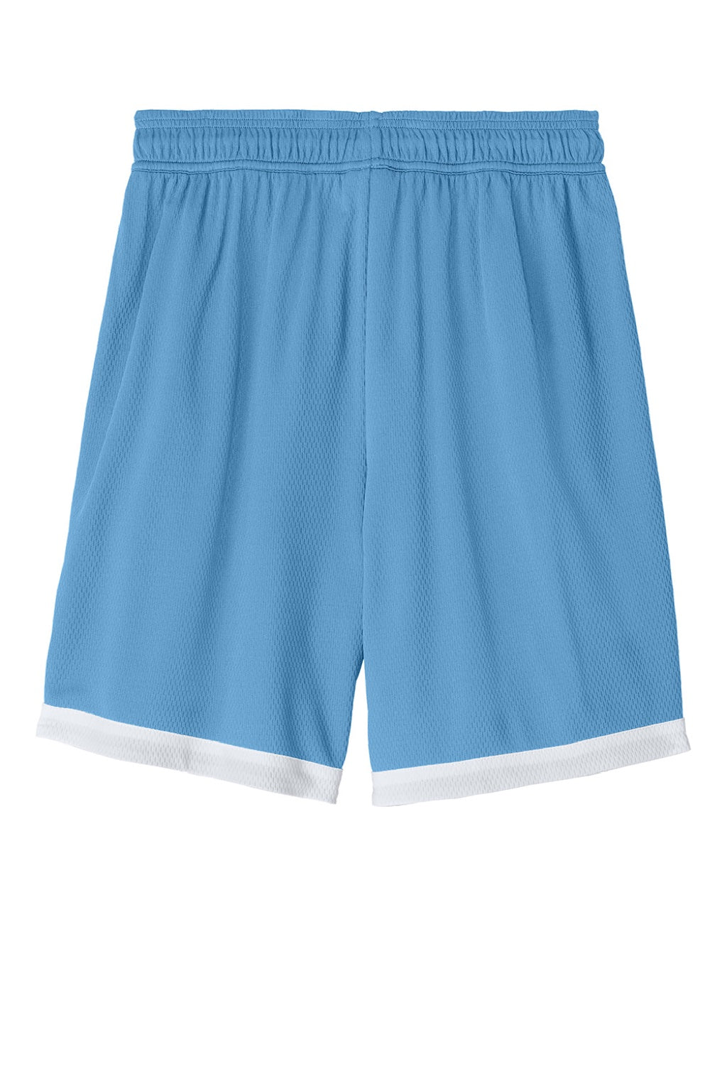 Sport-Tek ST901 Mens Rival Moisture Wicking Basketball Shorts Carolina Blue/White Flat Back