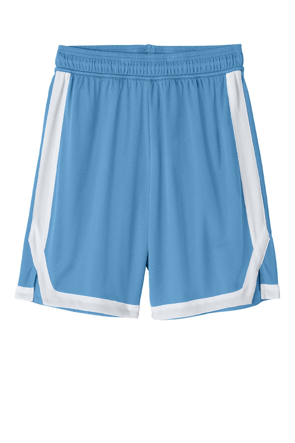 Sport-Tek ST901 Mens Rival Moisture Wicking Basketball Shorts Carolina Blue/White Flat Front