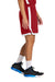 Sport-Tek ST901 Mens Rival Moisture Wicking Basketball Shorts Deep Red/White Model Side