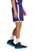 Sport-Tek ST901 Mens Rival Moisture Wicking Basketball Shorts Purple/White Model Side