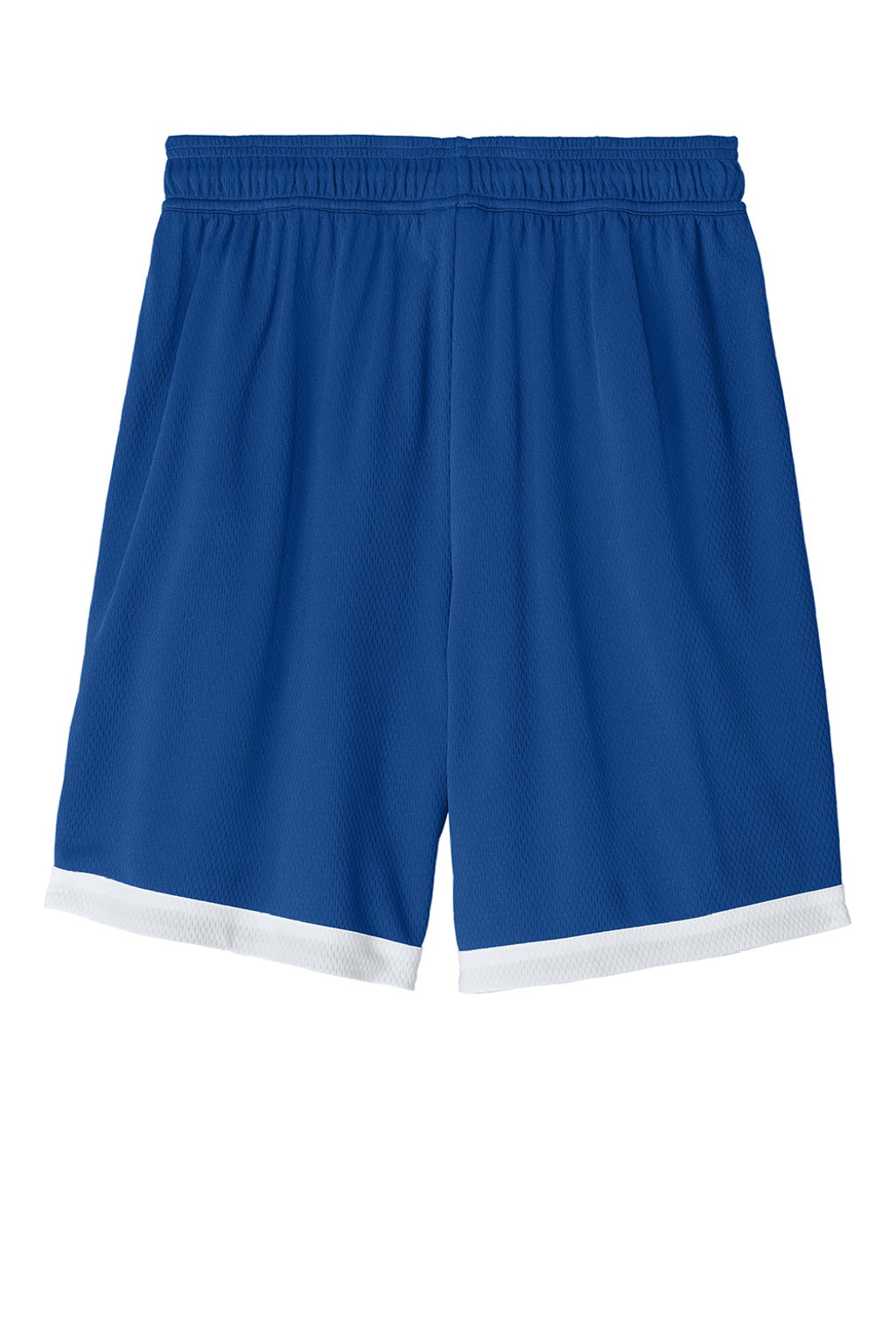 Sport-Tek ST901 Mens Rival Moisture Wicking Basketball Shorts True Royal Blue/White Flat Back