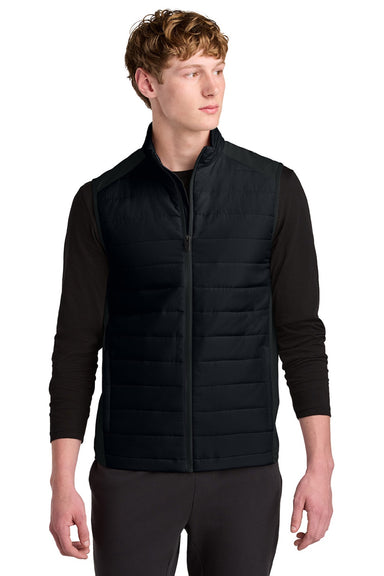 Sport-Tek ST941 Mens Teknical Hybrid Full Zip Vest Black Model Front