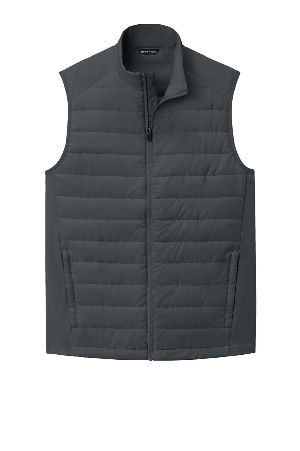 Sport-Tek ST941 Mens Teknical Hybrid Full Zip Vest Iron Grey Flat Front