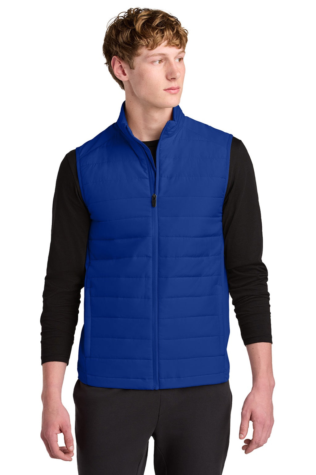 Sport-Tek ST941 Mens Teknical Hybrid Full Zip Vest True Royal Blue Model Front
