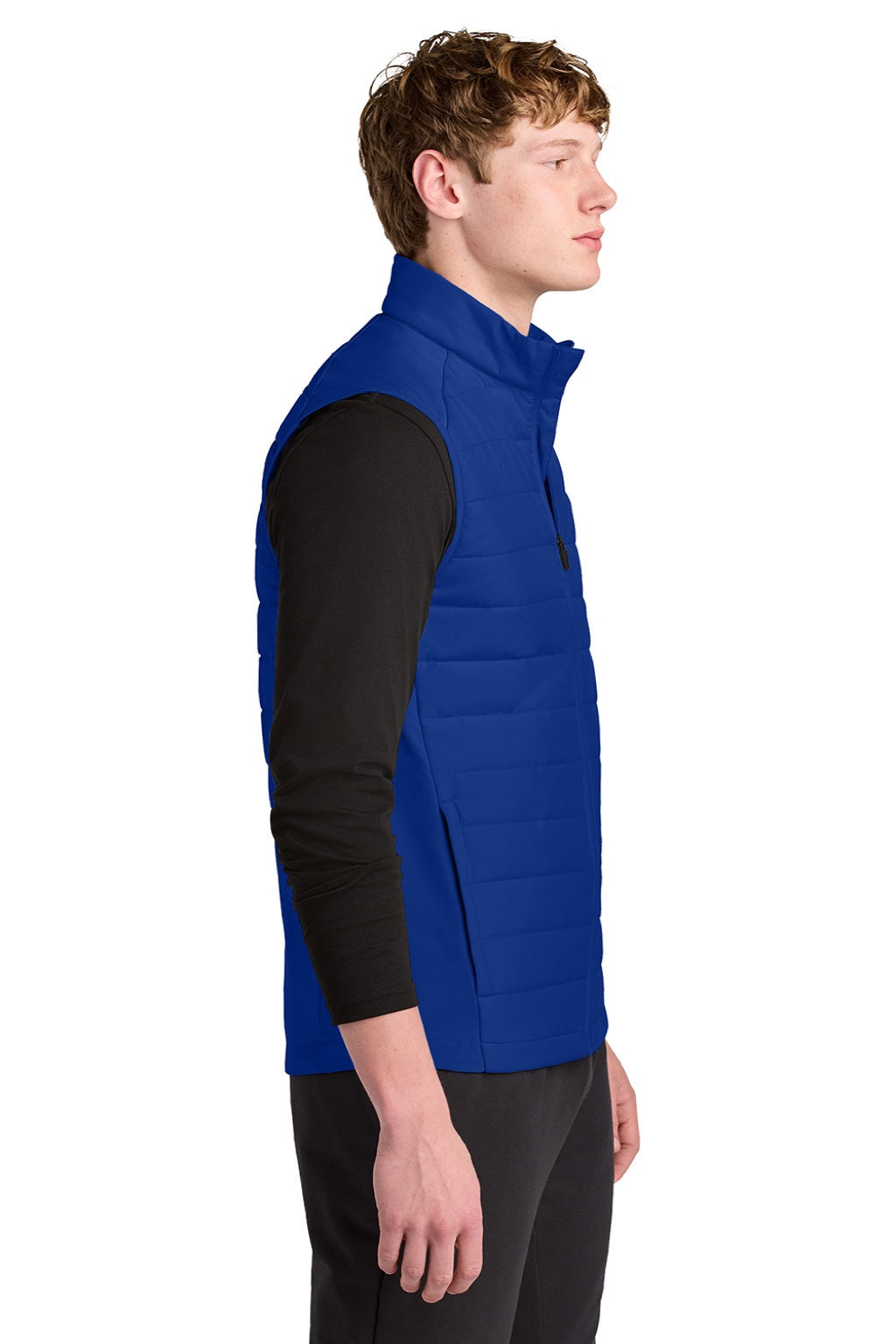 Sport-Tek ST941 Mens Teknical Hybrid Full Zip Vest True Royal Blue Model Side