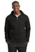 Sport-Tek ST980 Mens Wind & Water Resistant Full Zip Hooded Soft Shell Jacket Deep Black Model Front