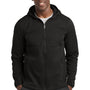 Sport-Tek Mens Wind & Water Resistant Full Zip Hooded Soft Shell Jacket - Deep Black