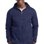 Sport-Tek Mens Wind & Water Resistant Full Zip Hooded Soft Shell Jacket - True Navy Blue