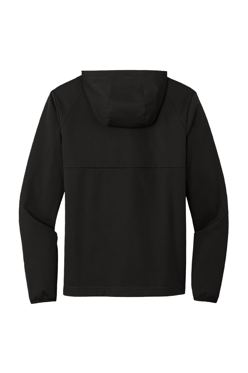 Sport-Tek ST980 Mens Wind & Water Resistant Full Zip Hooded Soft Shell Jacket Deep Black Flat Back