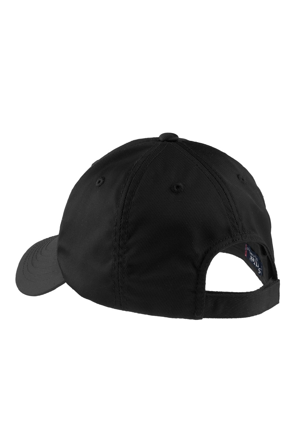 Sport-Tek Hats STC10 Mens Dry Zone Moisture Wicking Adjustable Hat Black Flat Back