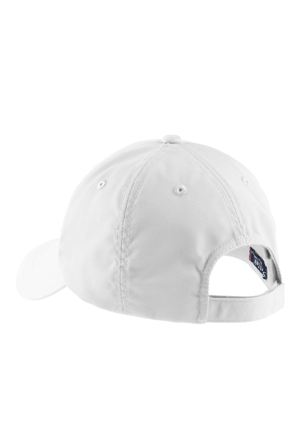 Sport-Tek Hats STC10 Mens Dry Zone Moisture Wicking Adjustable Hat White Flat Back