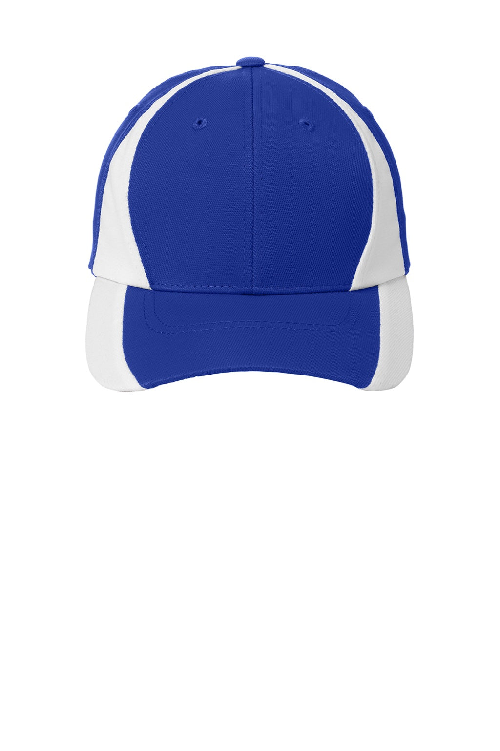 Sport-Tek Hats STC11 Mens Dry Zone Moisture Wicking Adjustable Hat True Royal Blue/White Flat Front