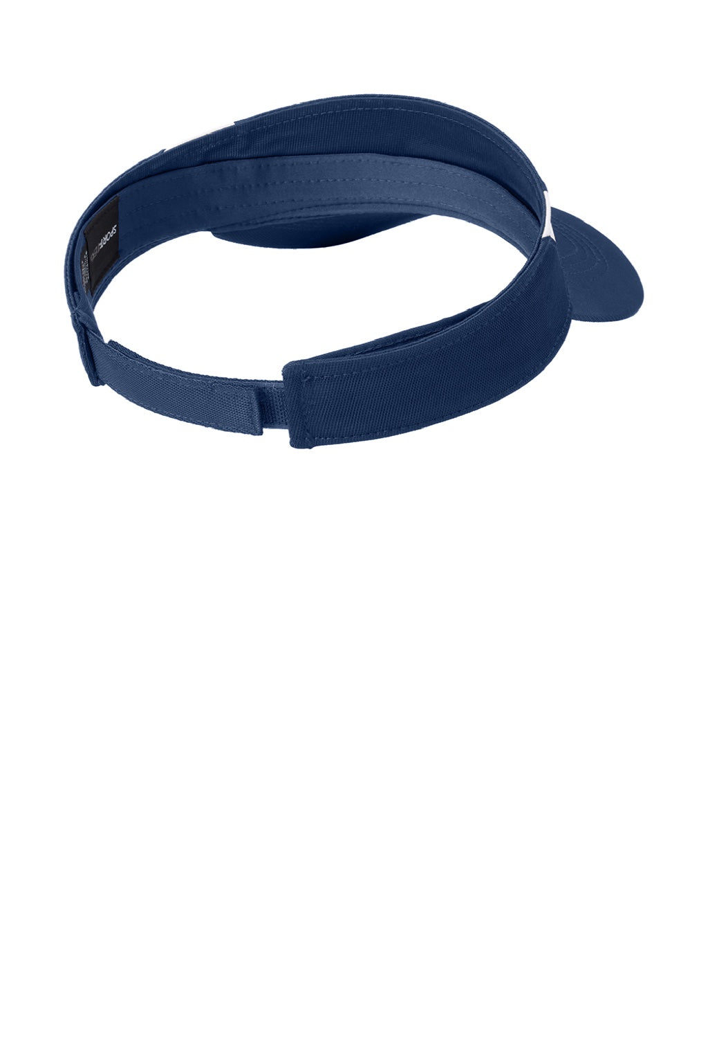 Sport-Tek Hats STC13 Mens Dry Zone Moisture Wicking Colorblock Adjustable Visor True Navy Blue/White Flat Back